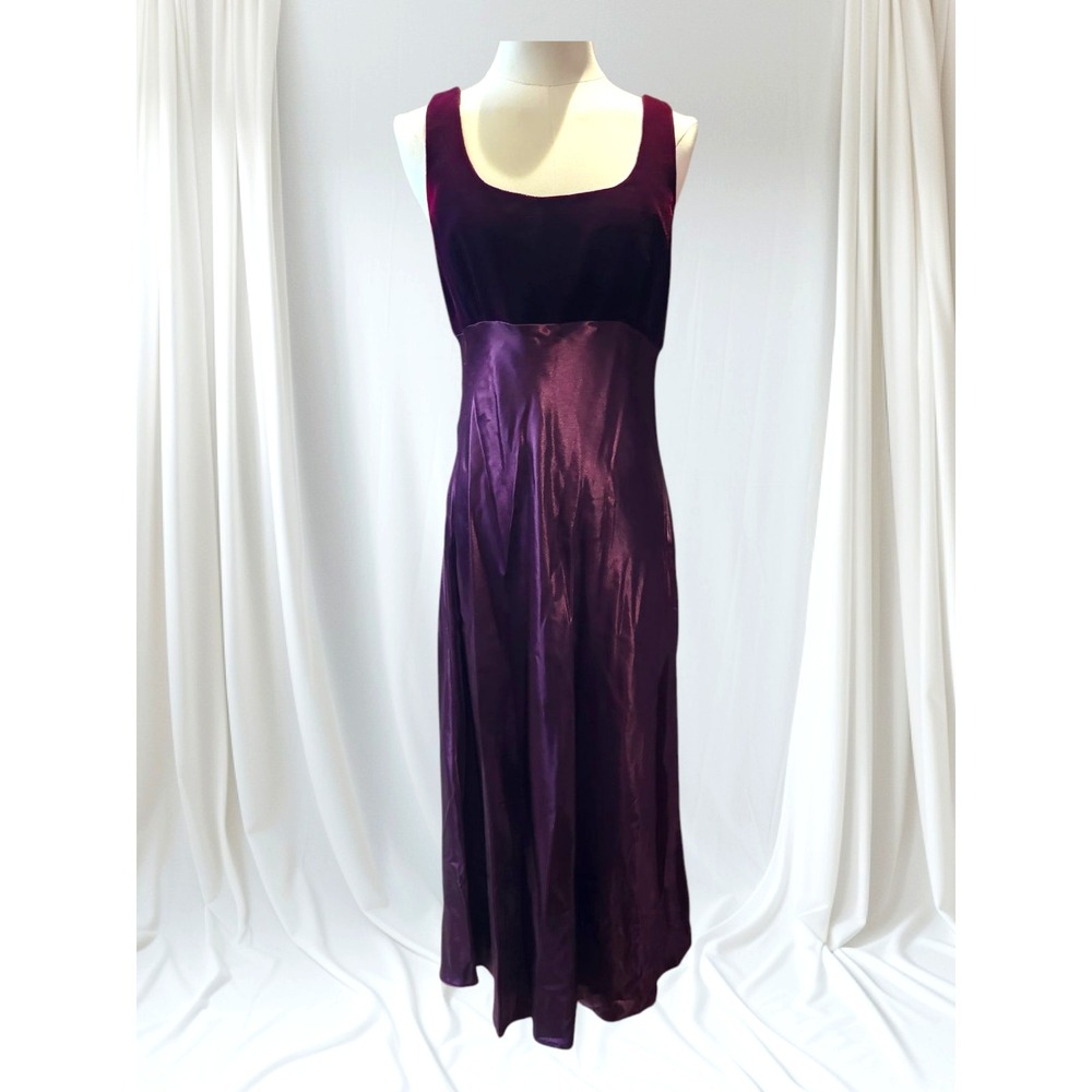 Y2K RAMPAGE Burgundy Velvet Satin Prom Homecoming Dress Romantic‎ Size 11 VTG